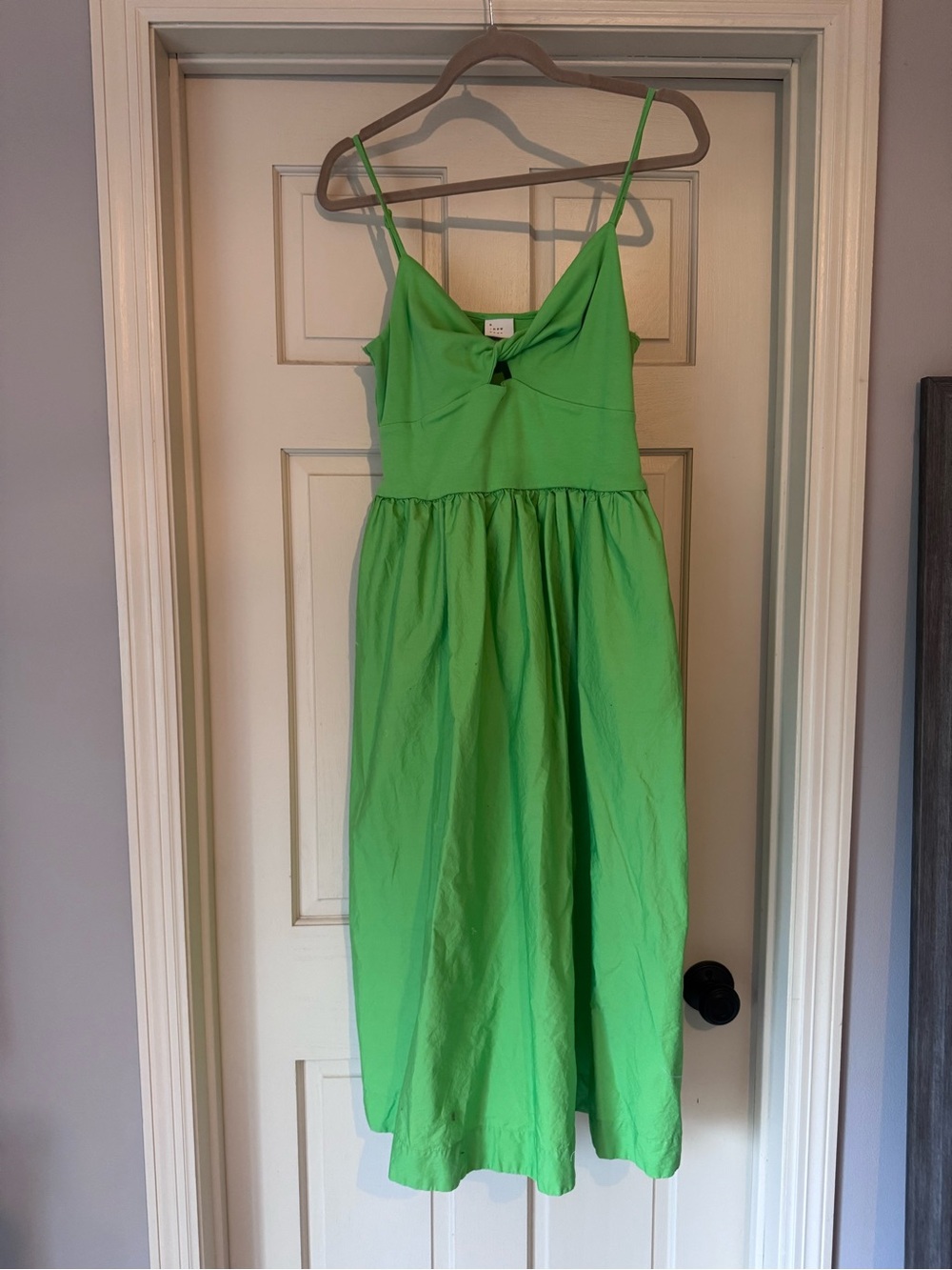 a new day Bright Green Spaghetti Strap Dress with Front Knot